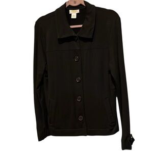 Talbot’s Petites Sz Large Black Button Up Cardigan
